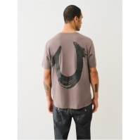 True Religion Painted Horseshoe Relaxed Tee negru