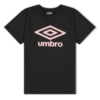 Umbro cu imprimeu mare T copii negru pale roz