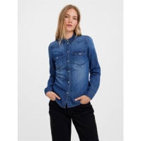 Vero Moda VM Shrt SlWov femei albastru denim