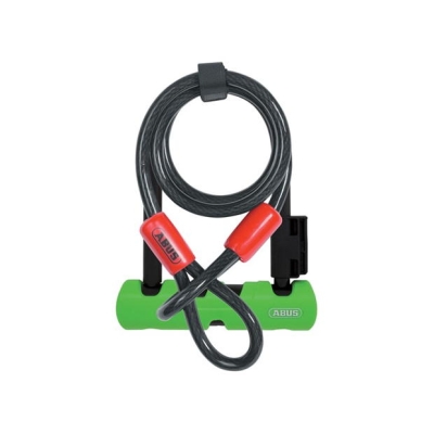 Antifurt Abus ULTRA MINI 410/150HB140 verde + BRACKET SH34 + STEEL CABLE COBRA 10/120 negru