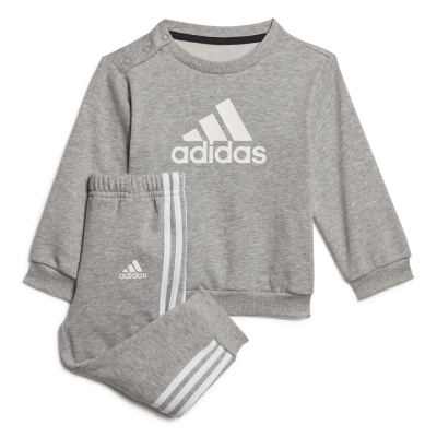 Set adidas BOS Jog French Terry pentru Bebelusi gri alb