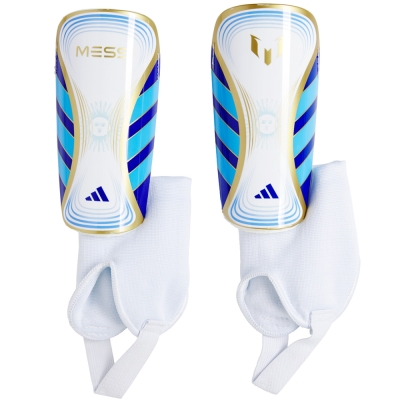 Adidas Messi SG Match de protectie pentru fotbal copii alb si albastru IS5599