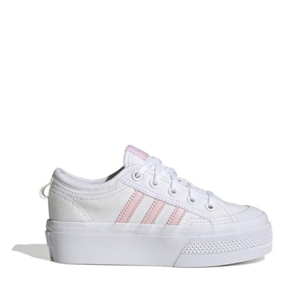 adidas Nizza Platform Shoes pentru Copii alb