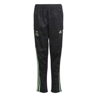 Pantaloni sport antrenament adidas Real Madrid Juniors gri carbon negru