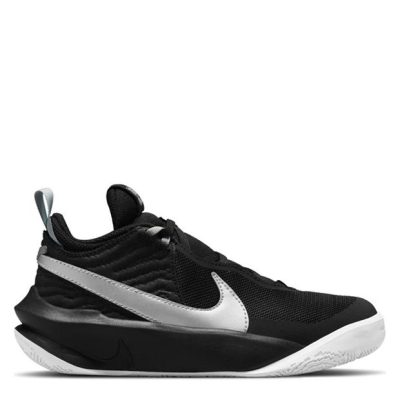 Adidasi pentru Baschet Nike Team Hustle D 10 Big pentru Copii negru metalic