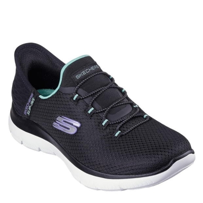 Adidasi SKECHERS SLIP-INS : Summits - Diamond Dream negru turcoaz