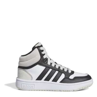 Adidasi sport adidas Hoops 3.0 High-Top pentru baieti alb negru