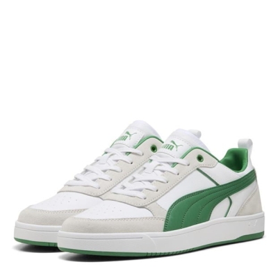 Adidasi sport Puma Dribble Sd Court Unisex pentru Copii alb verde gri