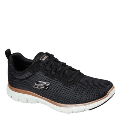 Adidasi sport Skechers Flex Appeal 4.0 - Brilliant V Low-Top pentru femei negru roz auriu