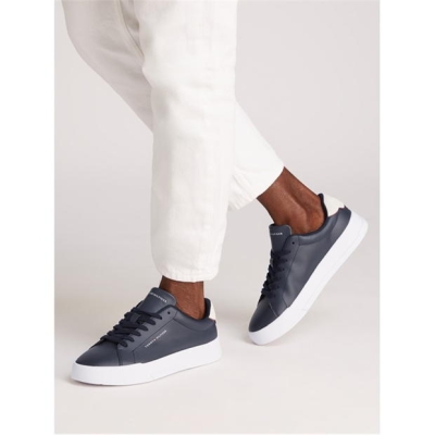 Adidasi sport Tommy Hilfiger Court din piele Low Top bleumarin alb