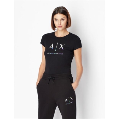 ARMANI EXCHANGE AX Logo Slim Tee femei negru