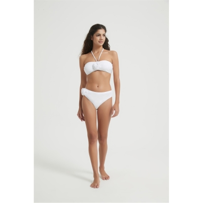 Costum de baie bikini Be You Corsage Bottom alb