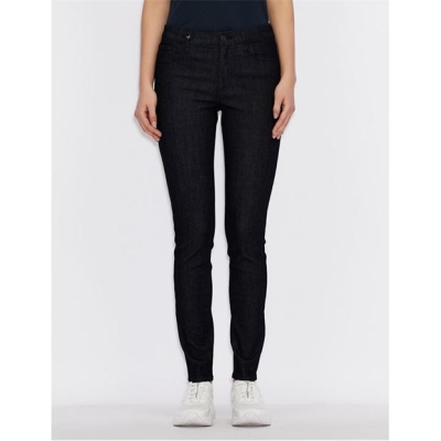 Blugi Armani Exchange J01 Skinny pentru femei inchis denim