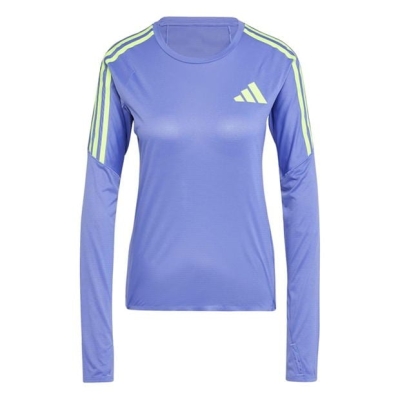 Bluza cu maneca lunga adidas Adizero Promo alergare pentru femei albastru