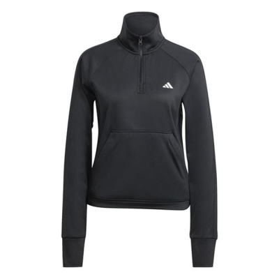 Bluza de trening adidas W Gg quarter cu fermoar pentru femei negru