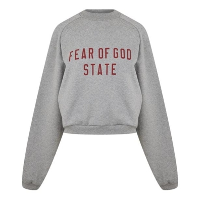 Bluza de trening FEAR OF GOD ESSENTIALS Cropped inchis deschis