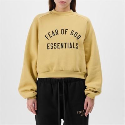 Bluza de trening FEAR OF GOD ESSENTIALS Cropped maro