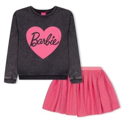 Bluza de trening Fusta Barbie and Tulle Detail pentru fete cu personaje