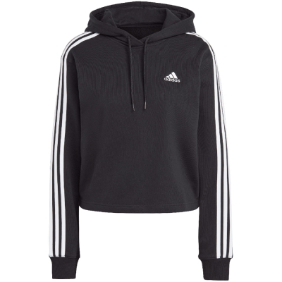 Bluza de trening Hanorac adidas Essentials 3-Stripes French Terry Crop negru IC8767 pentru Femei