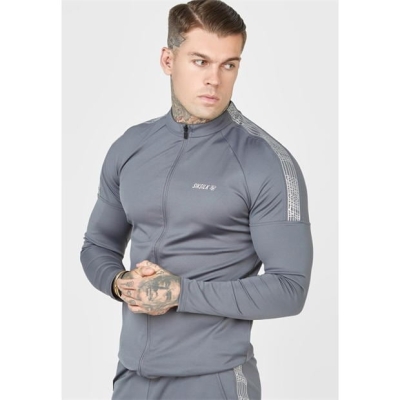 Bluza de trening SikSilk cu fermoar pentru Barbati gri