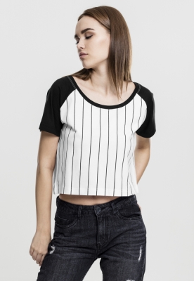 Bluza scurta basebal pentru Femei alb negru Urban Classics