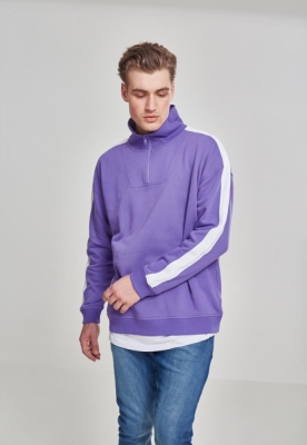 Bluza sport supradimensionata cu dungi la umar violet alb Urban Classics