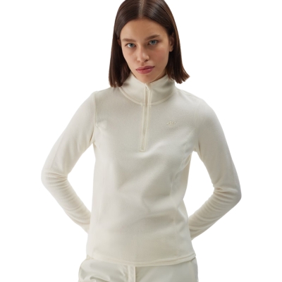 Bluza trening fleece 4F F048 cream 4FWAW24UFLEF048 12S pentru Femei