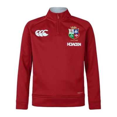 Bluze cu fermoar Canterbury British and Irish Lions 2024 Quarter Juniors rosu dahlia