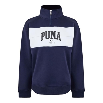 Bluze Puma Squad Half-cu fermoar Fl pentru femei bleumarin