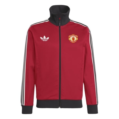 Bluze trening adidas Originals Manchester United Beckenbauer pentru adulti team rosu