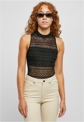 Body helanca Crochet Jersey pentru Femei negru Urban Classics