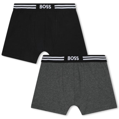 Boxeri Boss Boss 2 Pck copii gri carbune a81