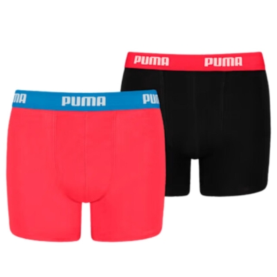 Boxeri Puma Basic 2P rosu, negru 935454 04 pentru Copii