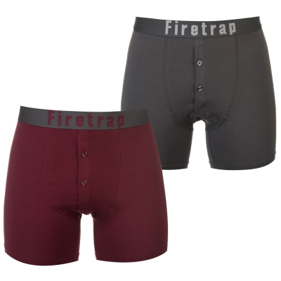 Boxeri Set 2 Firetrap gri visiniu