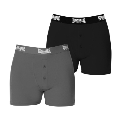 Boxeri Set 2 Lonsdale pentru Barbati gri negru