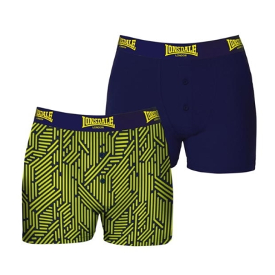 Boxeri Set 2 Lonsdale pentru Barbati verde camuflaj