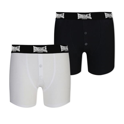 Boxeri Set 2 Lonsdale pentru copii alb negru