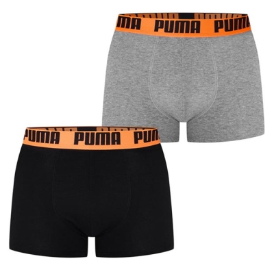 Boxeri Set 2 Puma pentru Barbati gri portocaliu