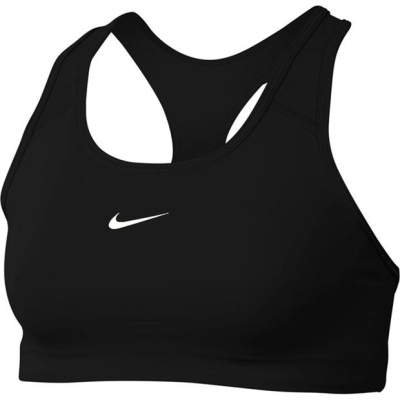 Bustiera sport Nike Swoosh Medium-Support 1-Piece Pad pentru femei negru alb