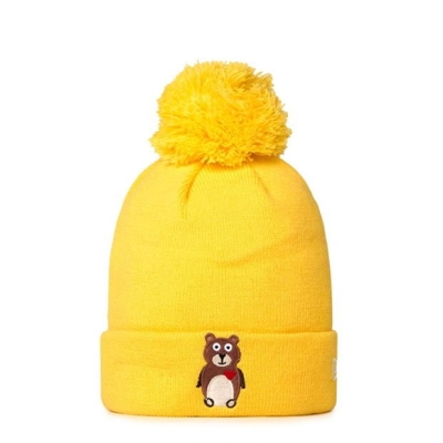 Caciula Beanie New Era Anim Pom copii med galben