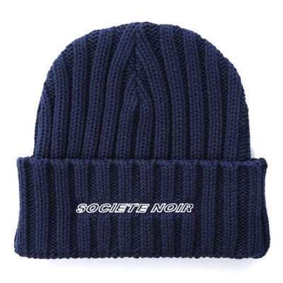 Caciula Beanie Societe Noir Noir Rib bleumarin