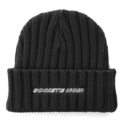 Caciula Beanie Societe Noir Noir Rib negru