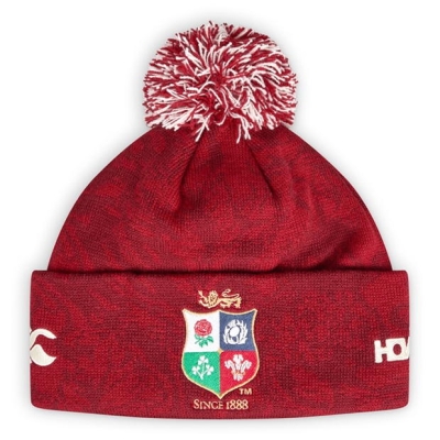 Caciula Canterbury British and Irish Lions 2024 Bobble pentru adulti rosu dahlia