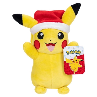 Caciula Pokemon Pikachu Seasonal 8-Inch Plush cu Mos Craciun