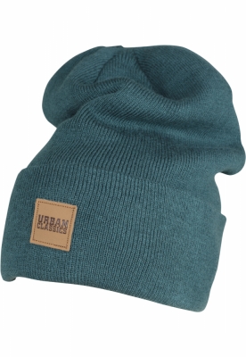 Caciuli beanie cu accesoriu piele verde Urban Classics