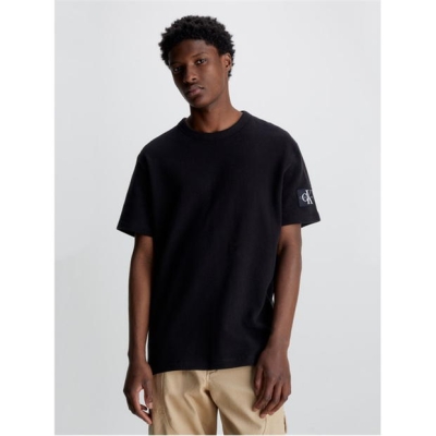 Calvin Klein Jeans BADGE WAFFLE TEE negru