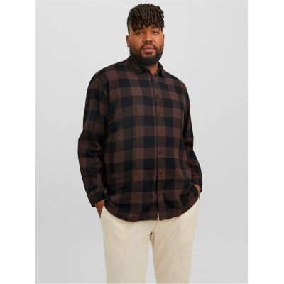 Camasa Jack and Jones Gingham Twill Checkered marimi mari pentru Barbati seal maro