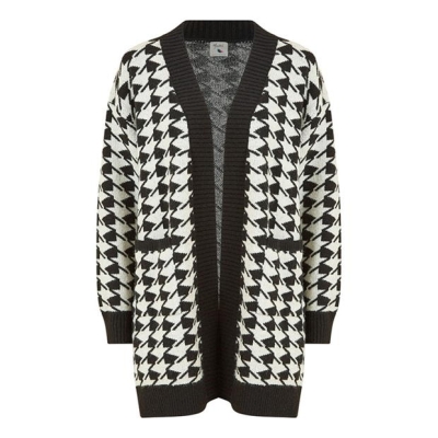 Cardigan lung Yumi Yumi negru Dogtooth