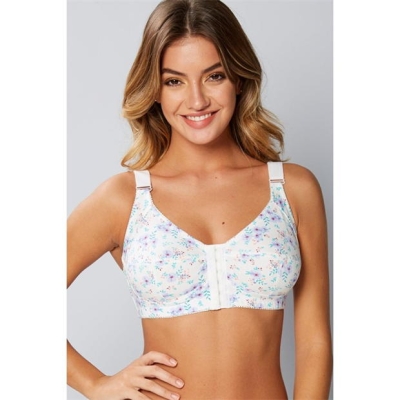 Studio Front Fastening Floral Bra albastru