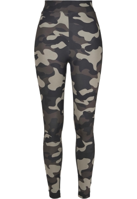 Colanti cu talie inalta Camo Tech pentru Femei inchis camuflaj Urban Classics